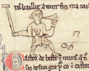 14th century croquet illustration at Merton College