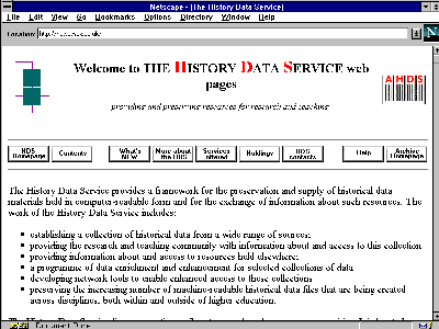 History Data Service WWW Page