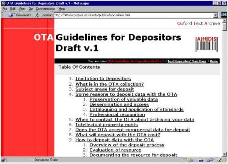 [OTA Guidelines for Depositors]