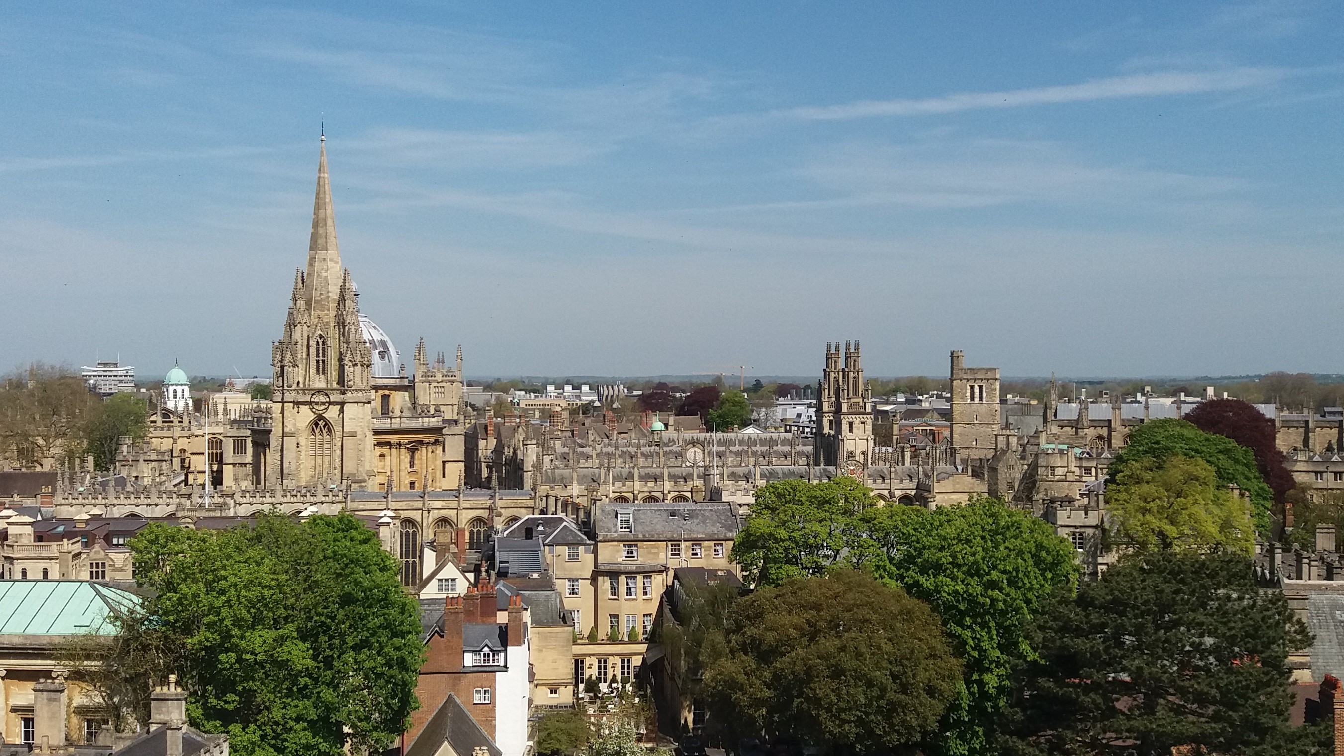 A view of the centre of Oxford taken from the tower of Merton College Chapel