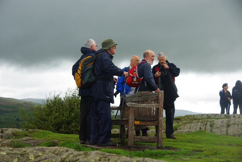 Jim B, Jim T, Stewart, Phil and Richard on Orrest Head, Lake District, 18 July 2011