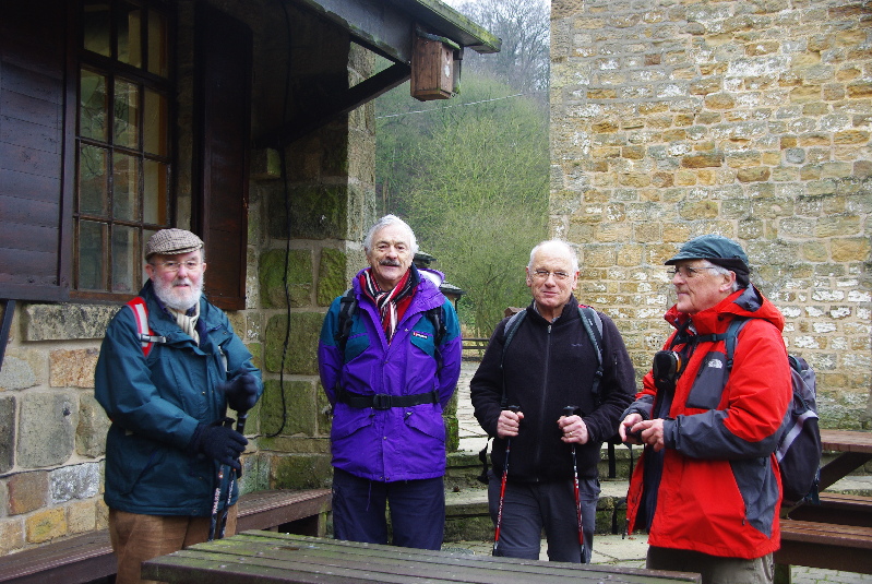 Phil, Richard, Stewart and Jim T at the White House Cafe, The Chevin, Otley, West Yorkshire, 11 January 2013