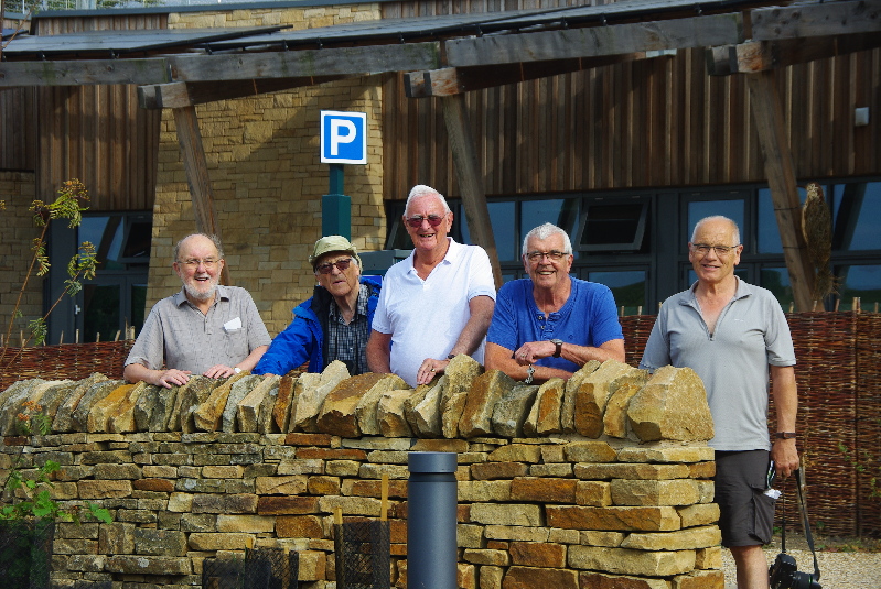 Phil Jim T Jim B John and Stewart at The Sill National Park Centre below Hadrian's Wall, Northumberland, 26 July 2018