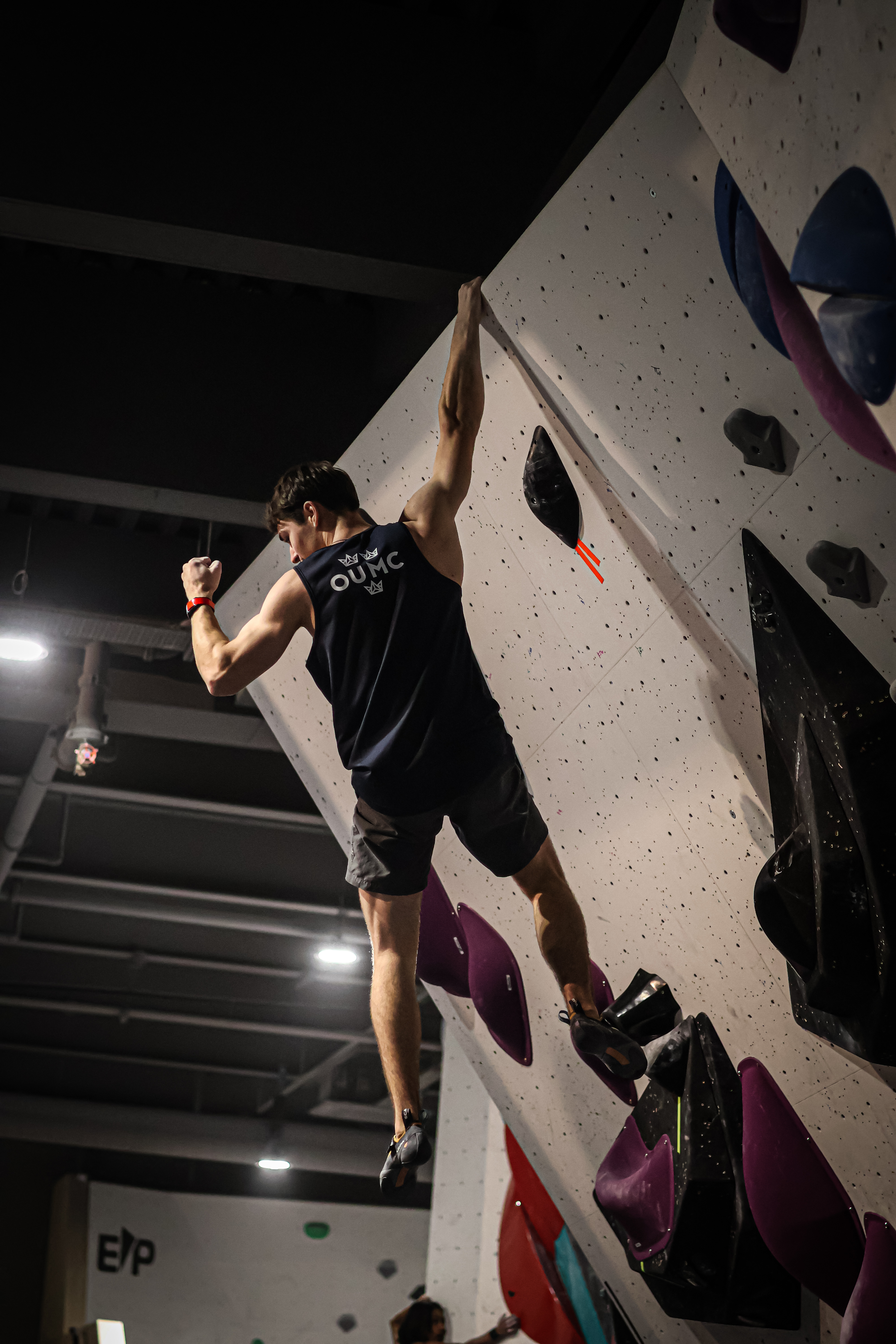 climber climbing on the brookes wall