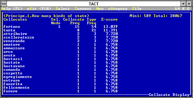 [TACT Collocation Display]