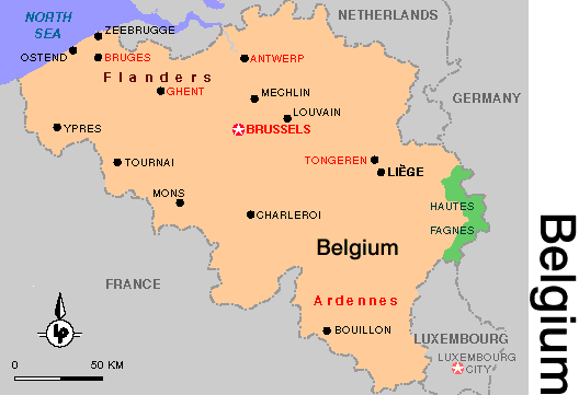 map of belgium