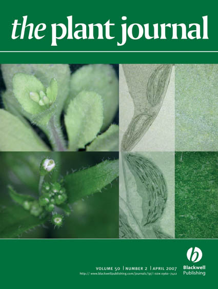 Cover of Plant Journal, with link to article