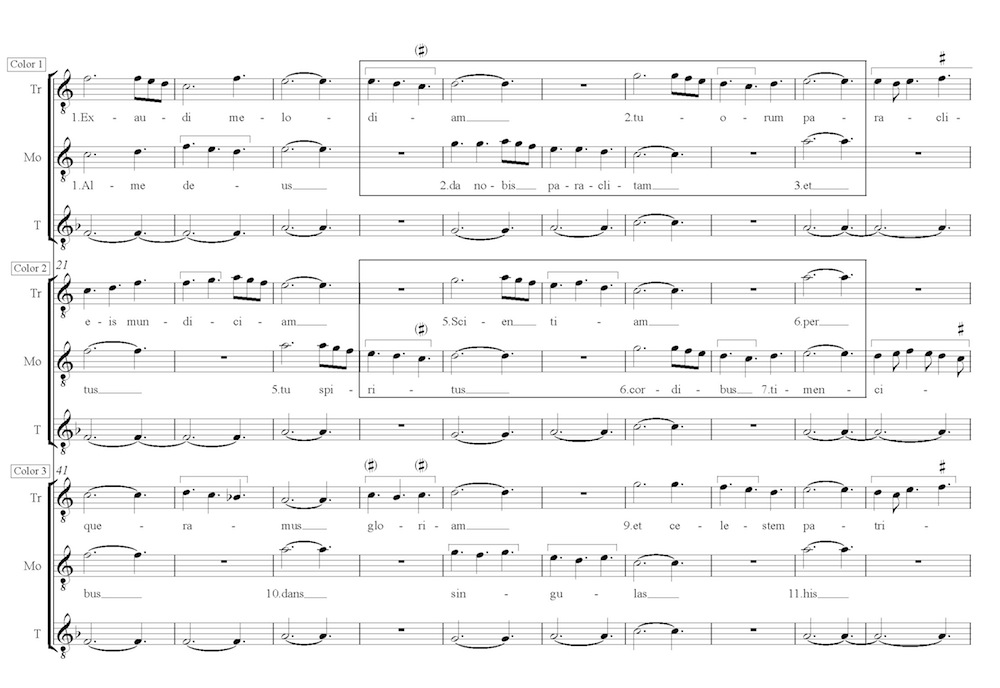Figure 2B:Exaudi melodiam/Alme Deus, section B