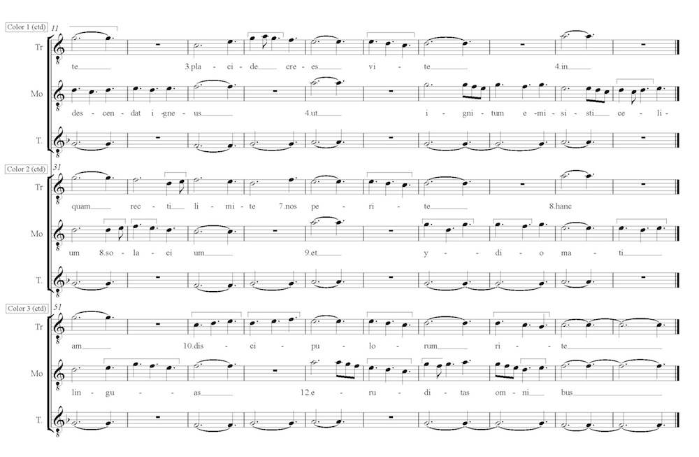 Figure 2B:Exaudi melodiam/Alme Deus, section B continued