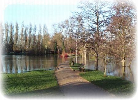 View of the lake in University Parks, 
during the winter floods.