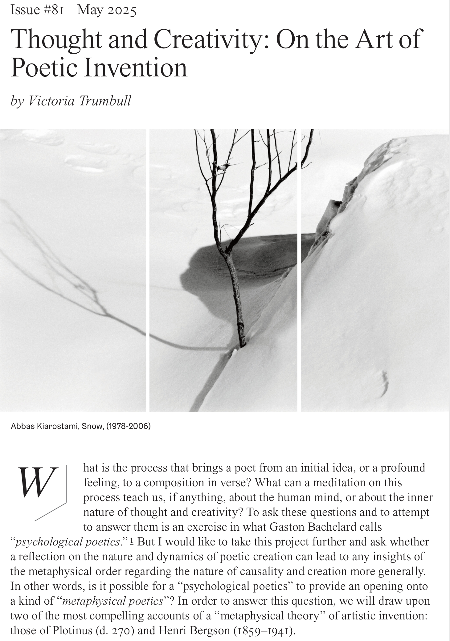 Thought and Creativity essay preview from Epoché Magazine