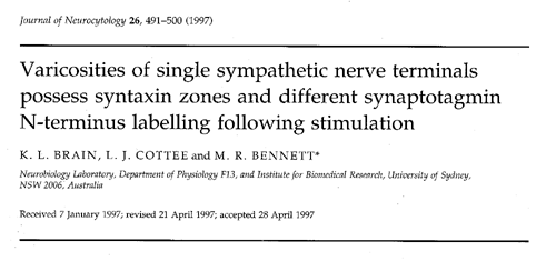 Brain, Cottee & Bennett (1997), J. Autonomic Nerv. Syst.