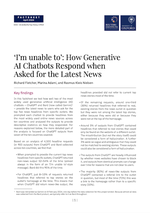 'I'm Unable To': How Generative AI Chatbots Respond when Asked for the Latest News