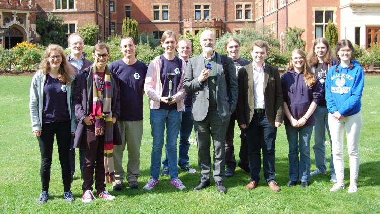 Oxford and Cambridge teams with Nicholas Briggs at Homerton College, Cambridge (2019)