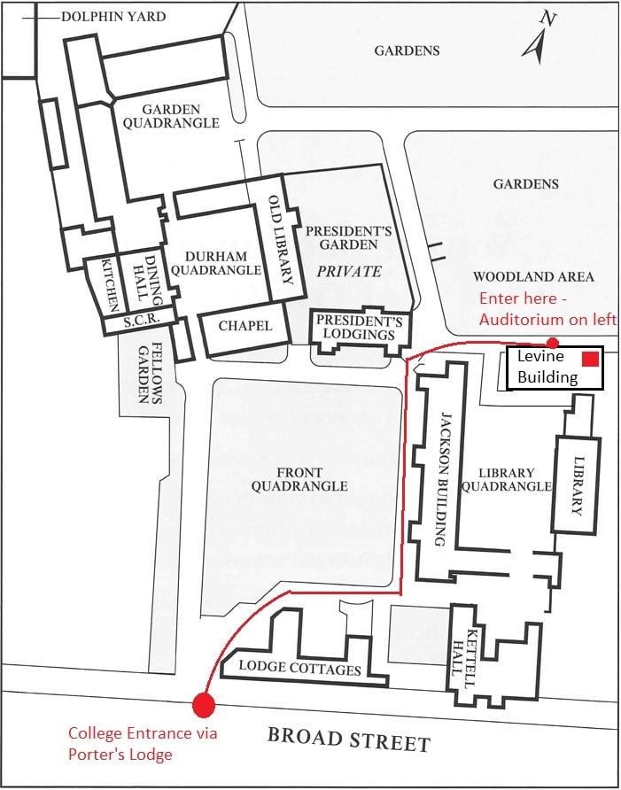 Map showing the Levine Building Auditorium