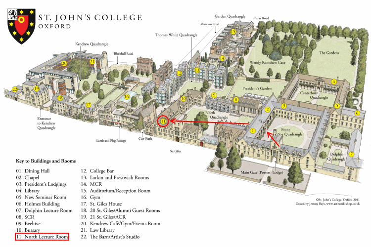 Map showing the North Lecture Room